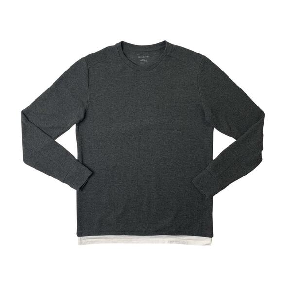 Allsaints Other - Allsaints Sweatshirt Mens S Small Gotham Grey Longline Fit Long Sleeve Crew Neck
